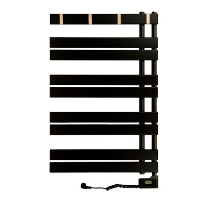 Полотенцесушитель электрический PRIMOCLIMA FLAT 1040*700, 9 трубок 500W, Черный матовый — фото 1